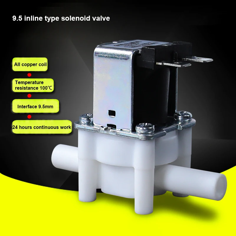 Plastic Motorized Solenoid Valve 6.3mm 9.5mm Direct Mouth Type For RO Machine Pure Water Machine 12V 24V 220V