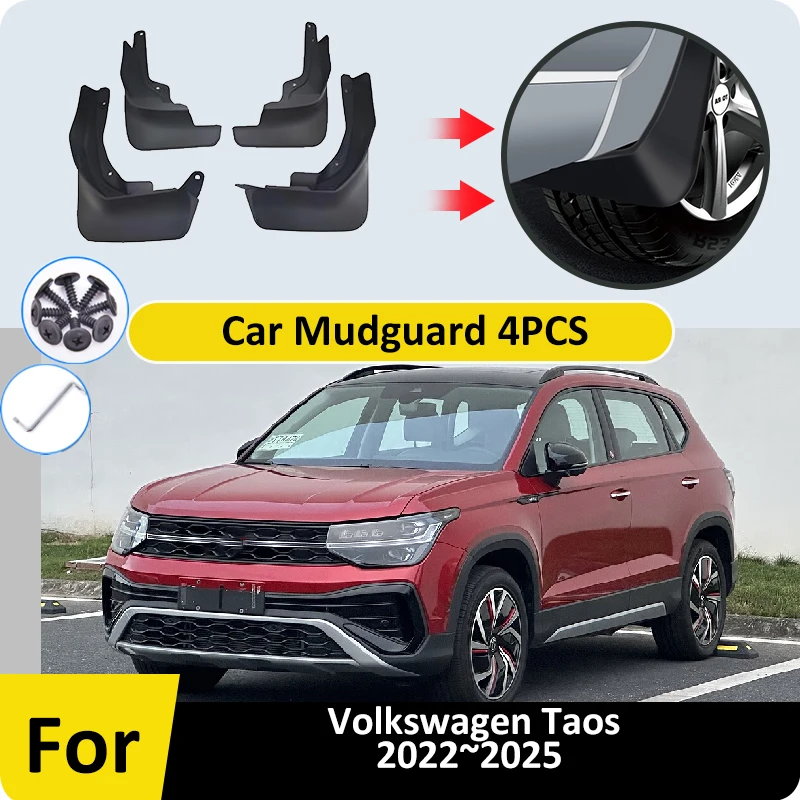 

For Volkswagen Taos 2022~2025 2023 2024 SUV Car Splash Guard Wheel Fender Flares Mudguard Mud Flaps Front Rear Auto Accessories