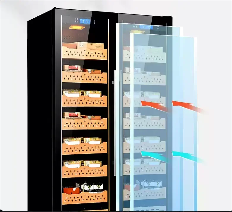 Double Door Cigar Cabinet Home Double Control Cigar Humidifier Constant Temperature And Humidity Control Humidity
