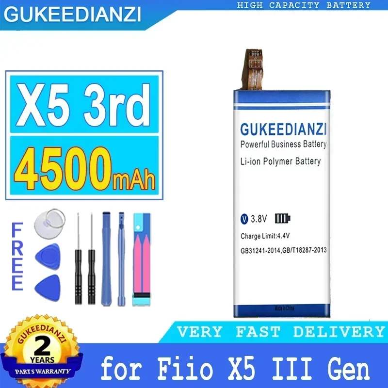 4500mAh/4550mAh GUKEEDIANZI Battery for Fiio X1 X3 X5 X7 II Player Speaker Music Big Power Bateria