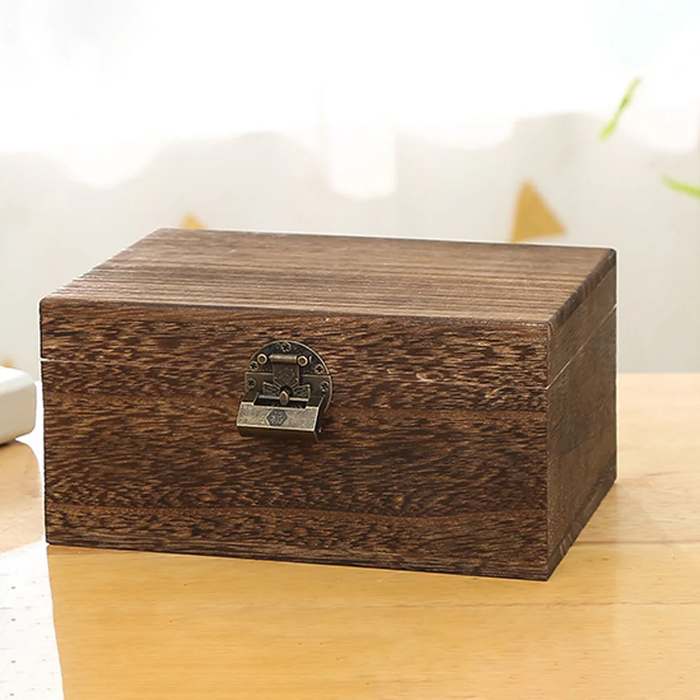 

Retro Wooden Jewelry Storage Box Vintage Trinket Case for Bracelets Necklaces Rings Earring Holder Decorative Dressing Table