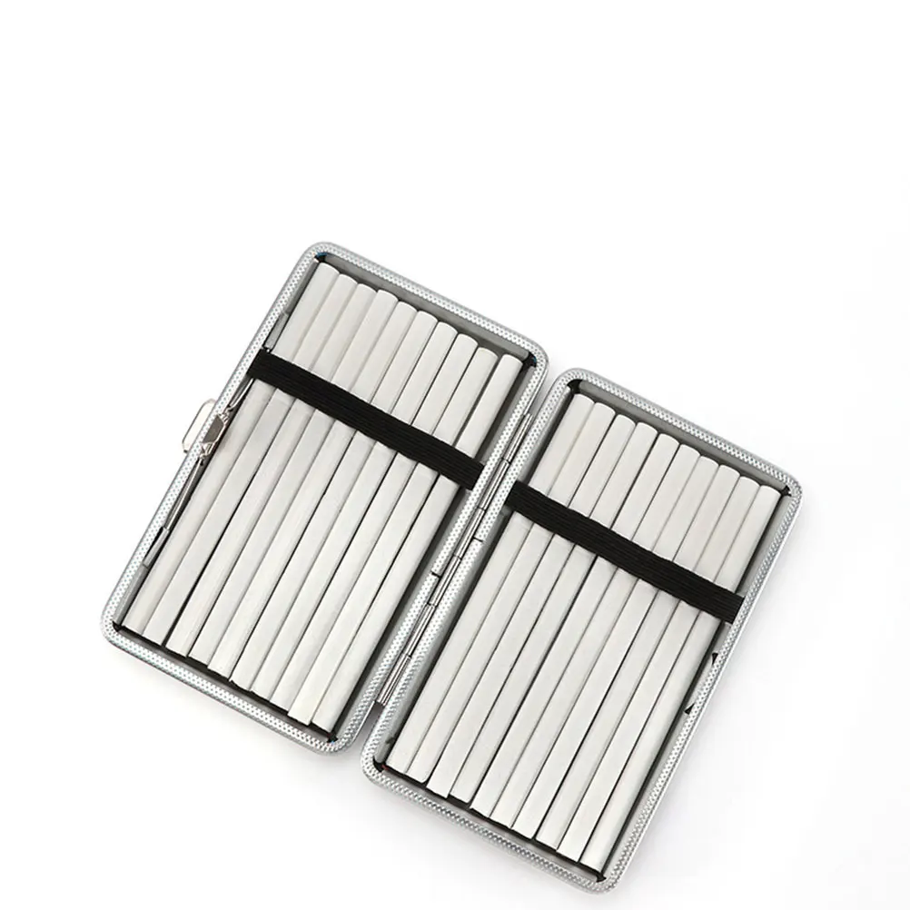 

Metal Cigarette Case Black Aluminum Alloy Portable Box For Cigarette Storage Durable Flat Proof Convenient Accessory