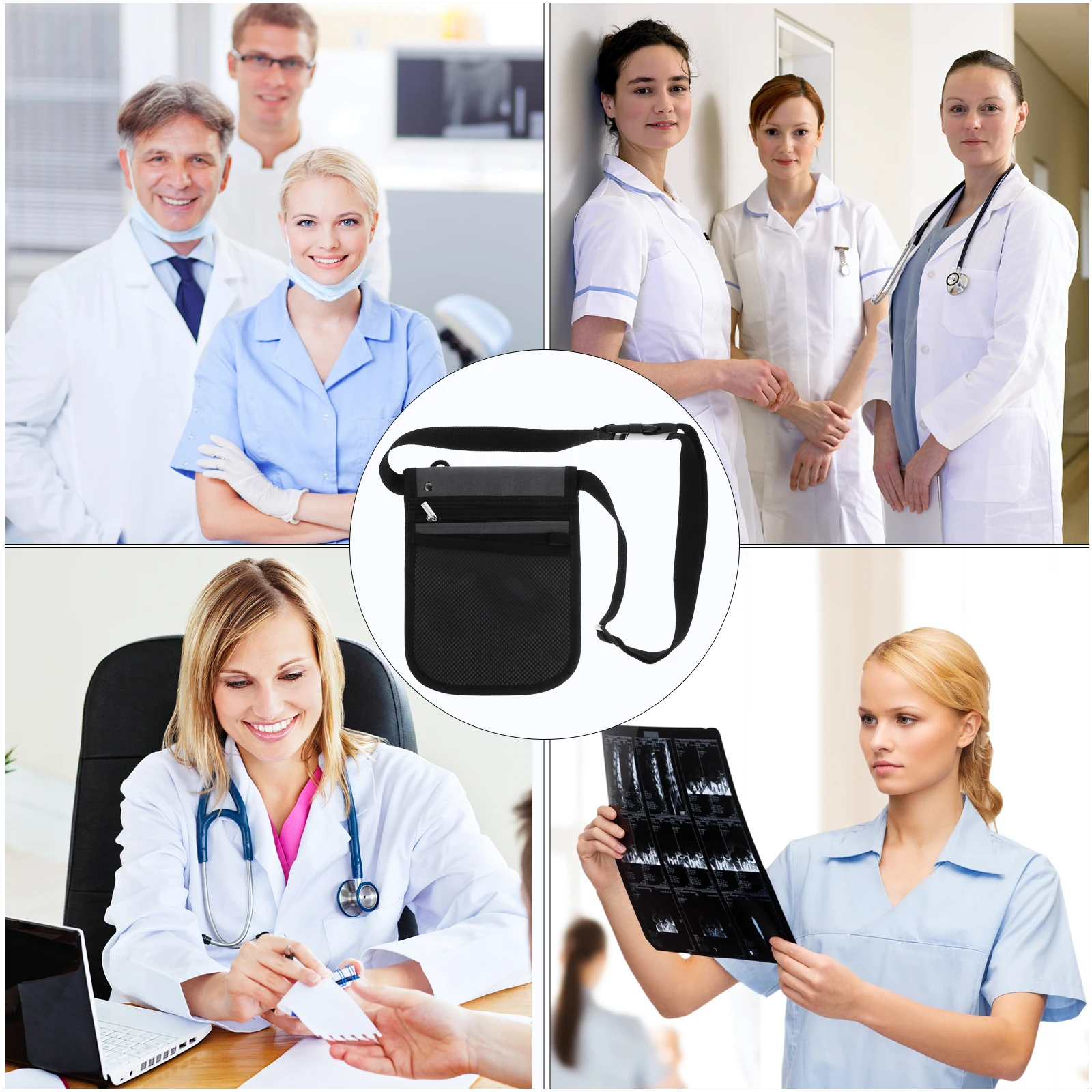 

1pc Medical Staff Waist Bag Durable Oxford Cloth Tool Storage Pouch For Nurses Portable Shoulder Organizer Pocket Bag For