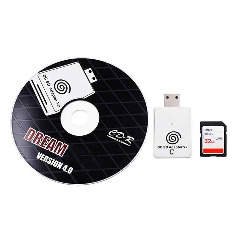 CS-For SD Card Reader+32GB Card For SEGA Dreamcast Dreamshell V4.0 TF Card Game Player Adapter With Dreamshell Boot Loader