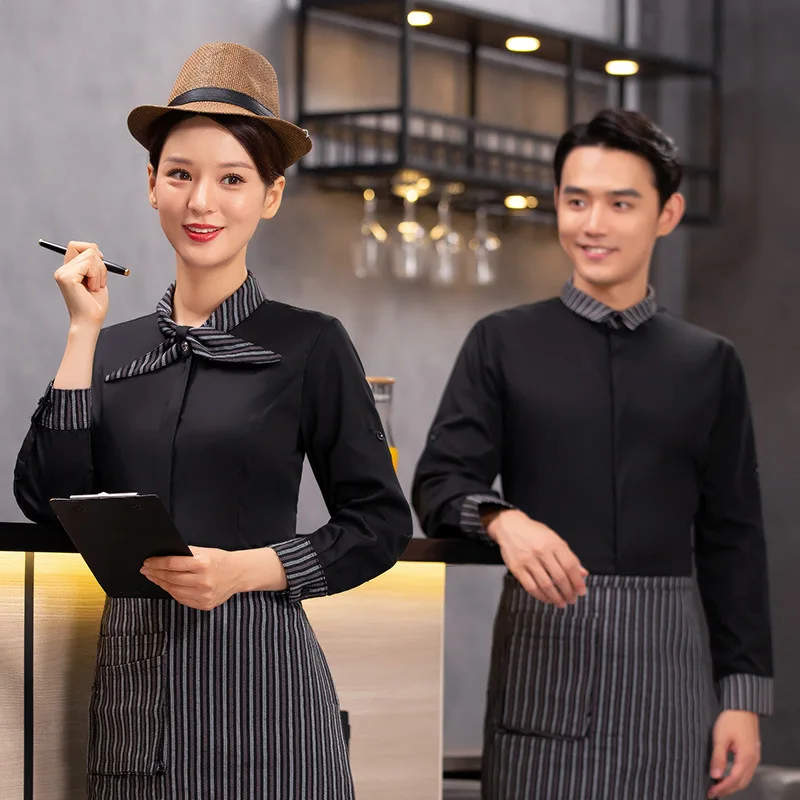 

Hotel Waiter Work Uniform Women Long Sleeve Autumn Winter Fashion Shirt Catering Haidilao Hot Pot Restaurant Employee Uniform