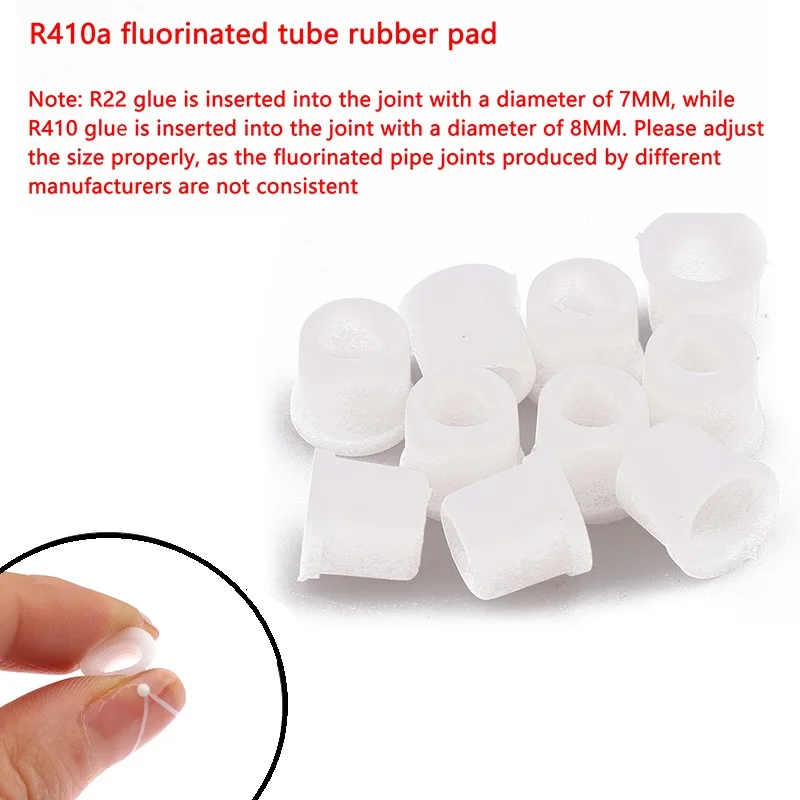 10PCS White R410A Refrigerant Filling Tube Plastic Sealing Gasket Valve Pipe Rubber Rings For Air Conditioner Refrigerator