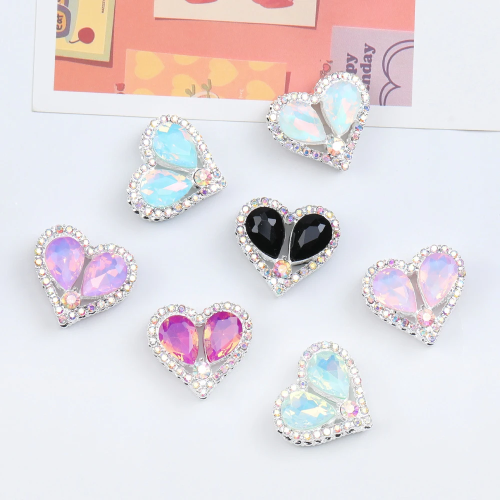 

Cordial Design 30Pcs 25*28MM Alloy Bead/Hand Made/Jewelry Findings & Components/Rhinestone Effect/Heart Shape/DIY Beads #17506