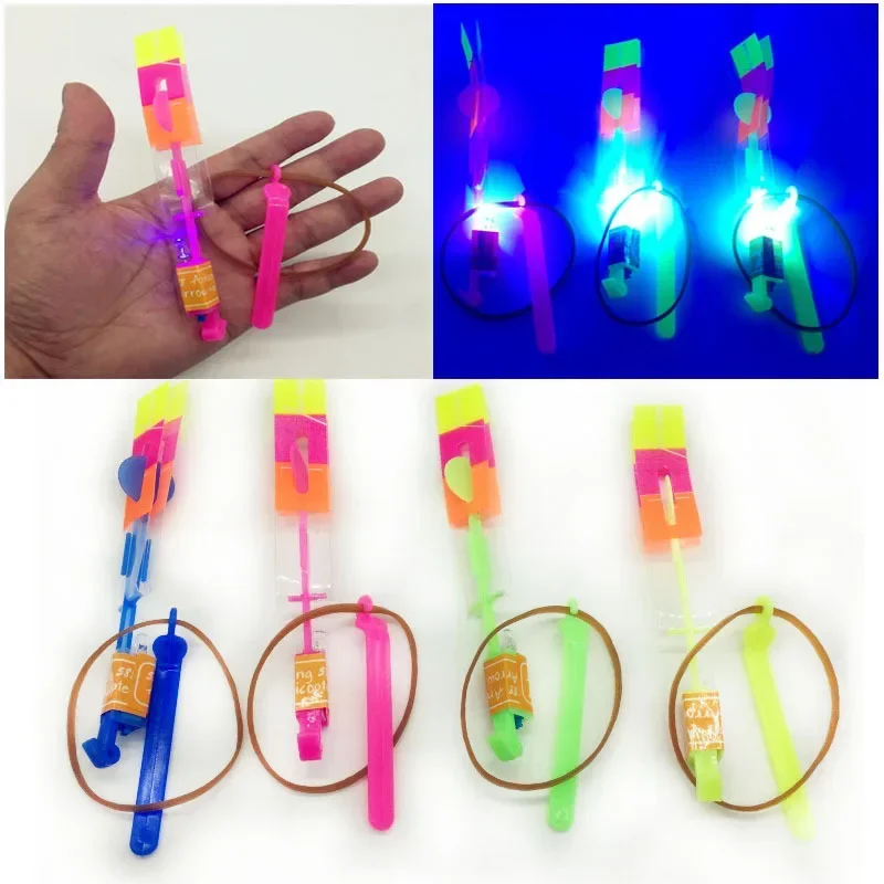 Selling Children's plastic slingshot  Blue LED light rocket child Outdoor toys catapult Flying fairy mushroom holiday Happy time