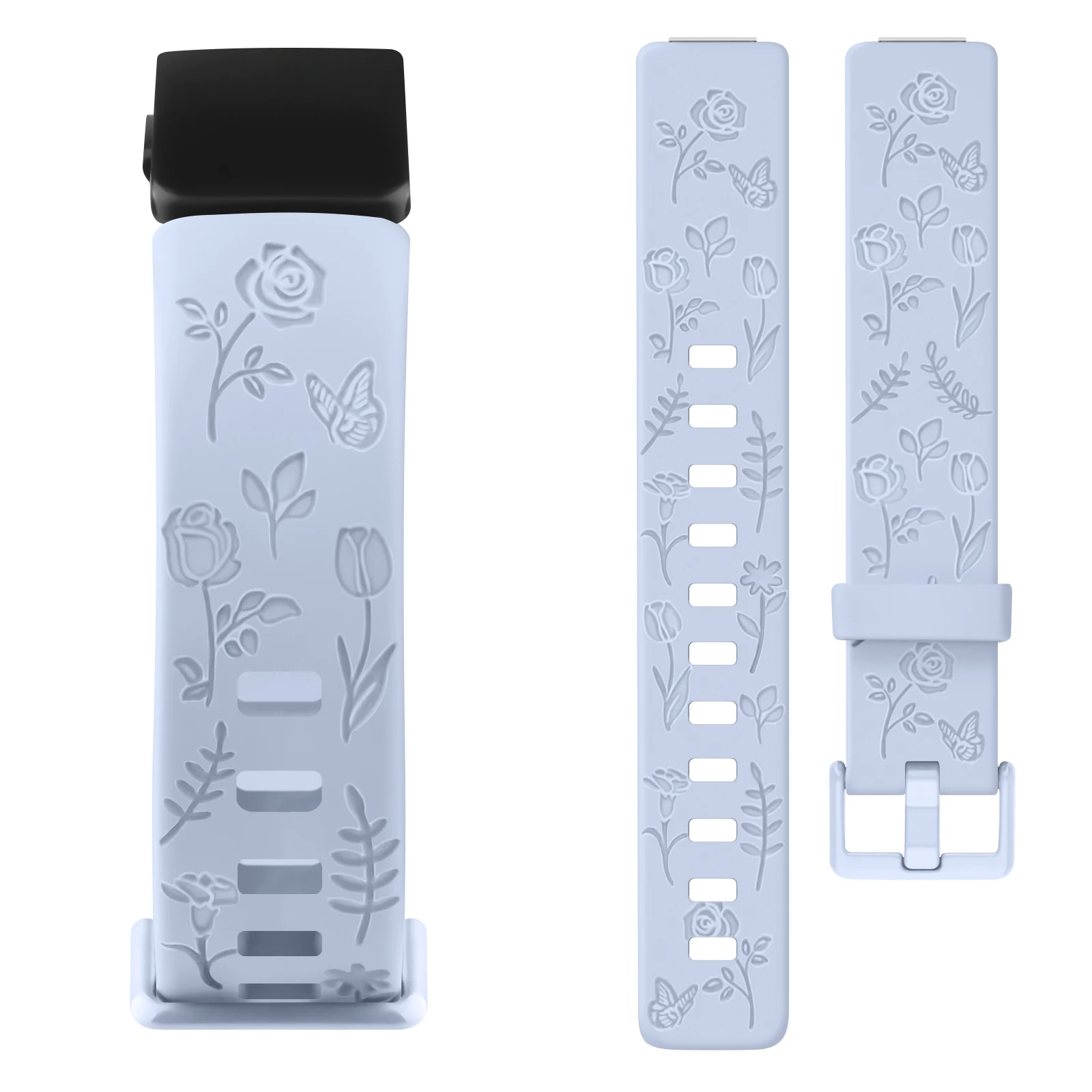 Soft TPU Flower Engraved Watch Strap For Fitbit inspire/inspire 2/HR Band Sport Wristband For Fitbit Inspire HR Bracelet Correa