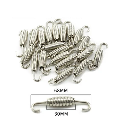 2PC Universal Motorrad Auspuff Frühling Haken Edelstahl Auspuff Vorne Mitte Link Rohr Drehbare Metall Federn