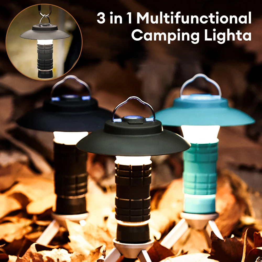 

Portable Camping Light 3 Lighting Modes Camping Lantern 2200mAh USB Rechargeable Tent Lights Outdoor Camping LED Flashlight