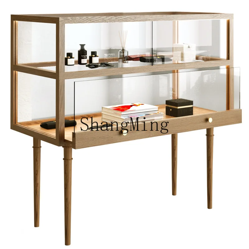 FGgood-looking new high-end jewelry glass display case log style jewelry display case