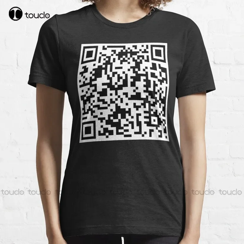 Rick Roll Qr Never Gonna Give You Up Rick Astley Roll Rickroll T-Shirt T Shirts For Women Custom Aldult Teen Unisex Xs-5Xl