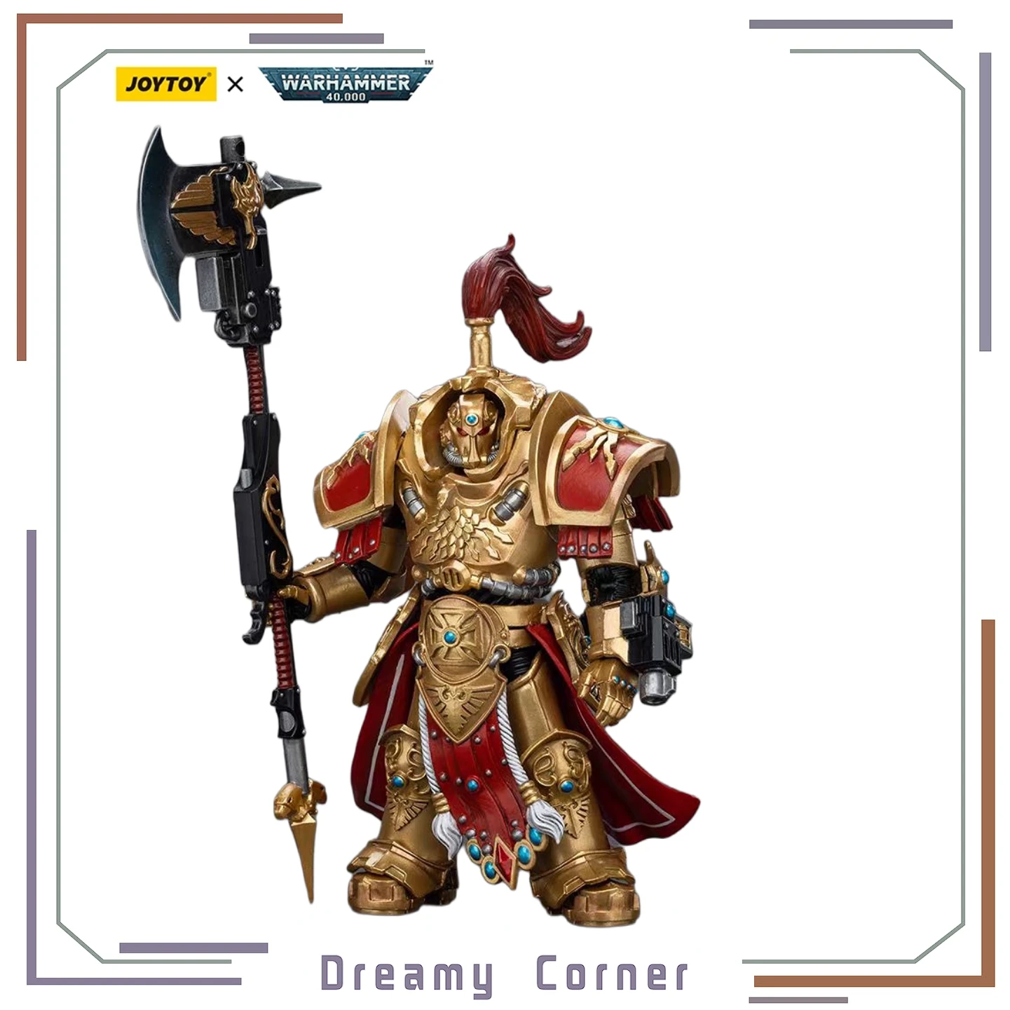 

【In Stock】JOYTOY Warhammer 40K Adeptus Custodes Allarus Custodian with Castellan Axe 1/18 Action Figures Toys Model