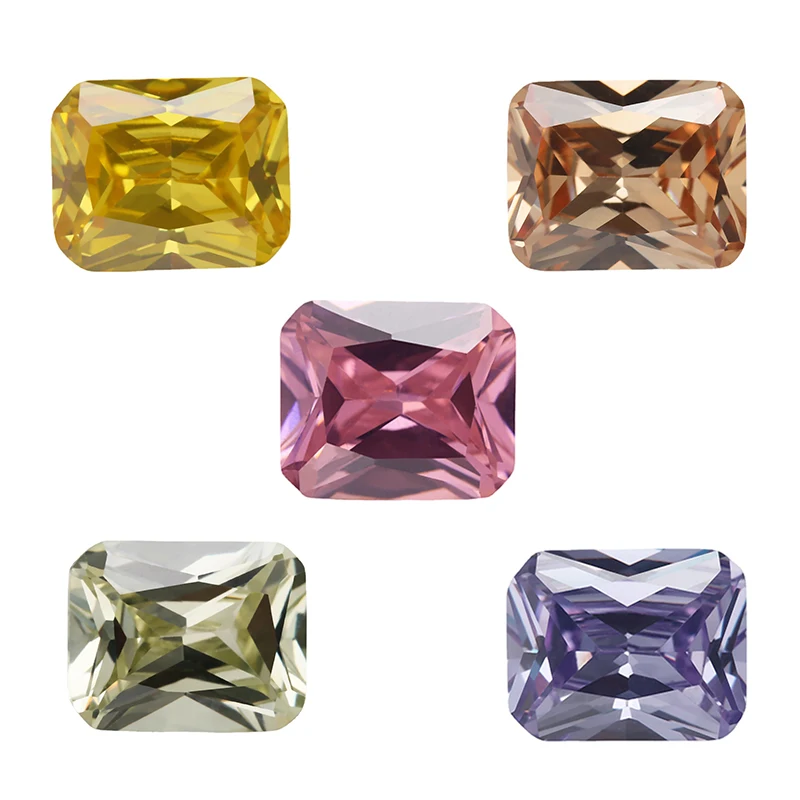 キュービックジルコニア合成宝石,八角形カットストーン,黄色,シャンパン,ゴールデン,イエロー,ピンク,aaa,ルーズcz,黄色,シャンパン,5色