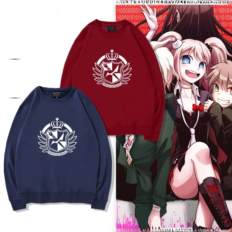 

Футболка из чистого хлопка с круглым вырезом, дизайн с героями игры Bullet Jump, эмблема школы Private Hope Peak Academy, мультяшный дизайн, удобная, ...