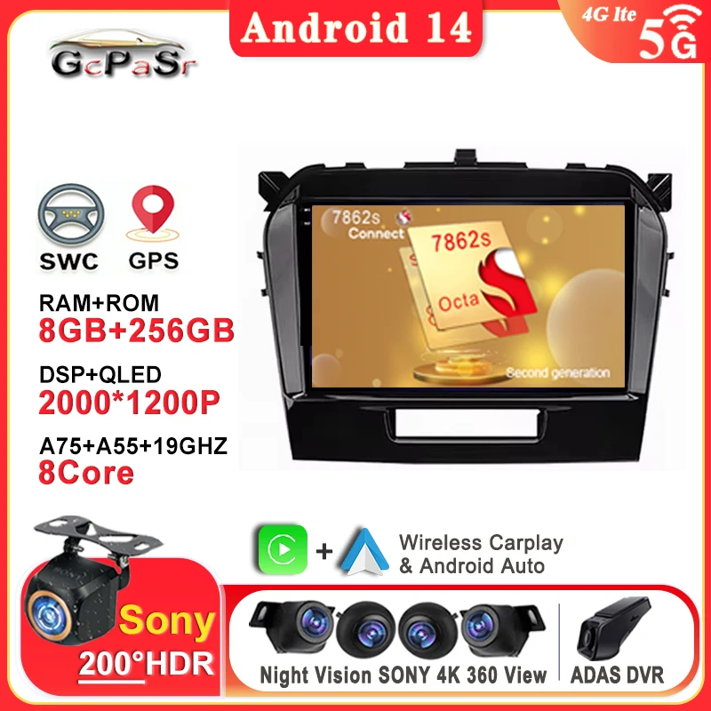 

Android Car Radio Multimedia For Suzuki Vitara 2017 - 2020 navigazione GPS Android Auto Video No DSP 4G Wifi No 2din DVD BT