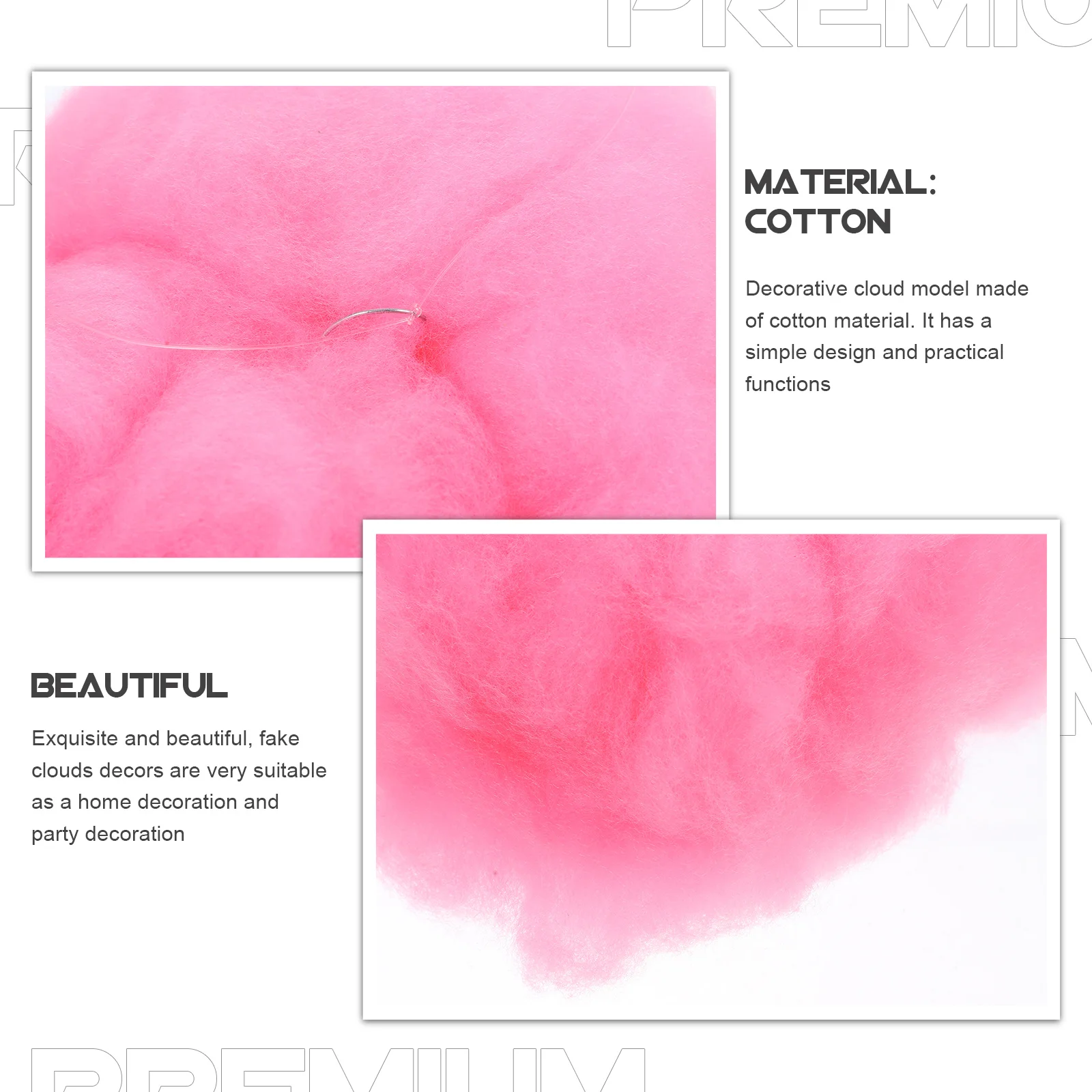 

4Pcs Cloud Hanging Ornament Cotton Decorative Clouds for Ceiling Nursery Room Party Decorations Baby Shower Baptisms Backdrop