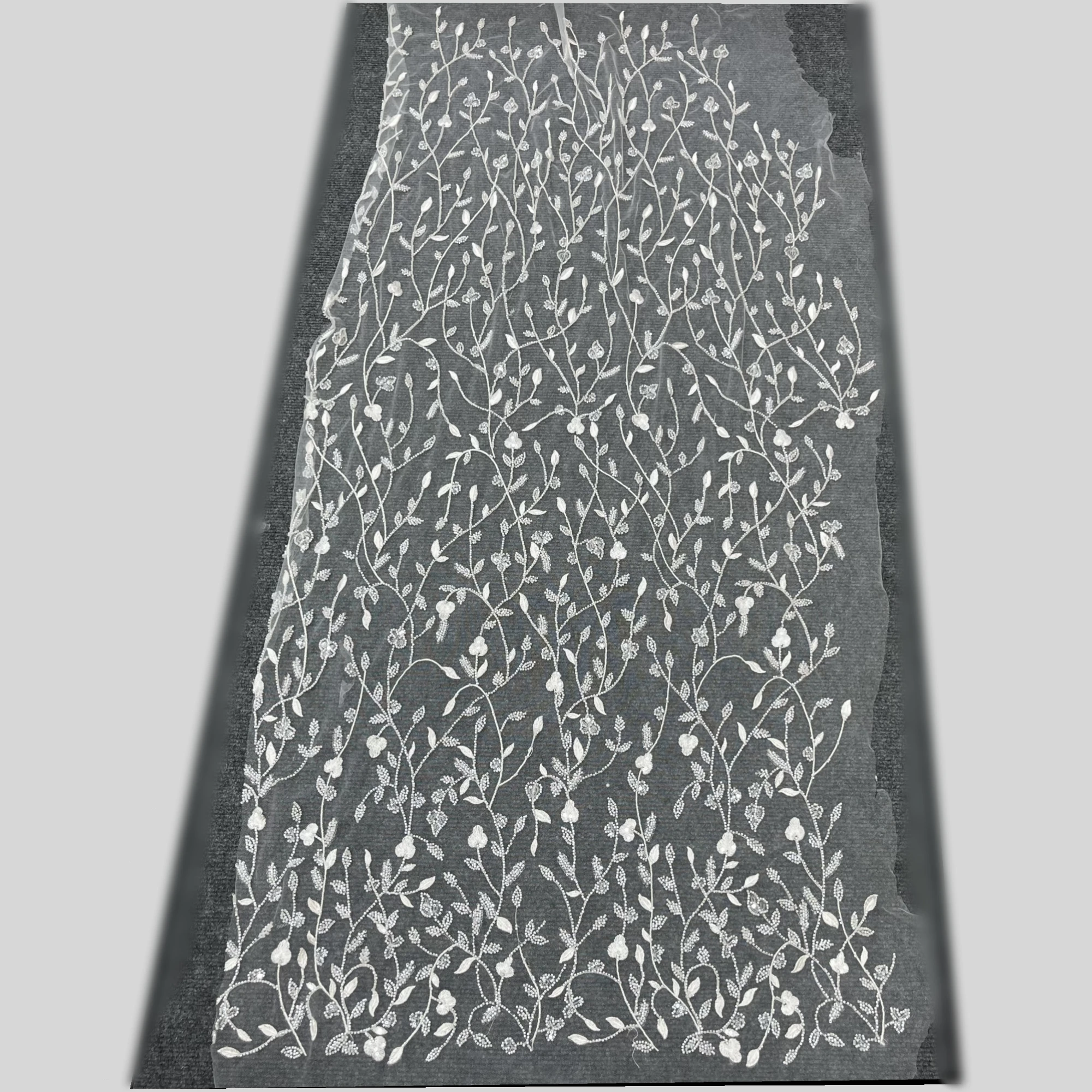 Zarte Linien Pailletten Perlen Spitze Stickerei hochwertige Hochzeits kleid Design Stoffe