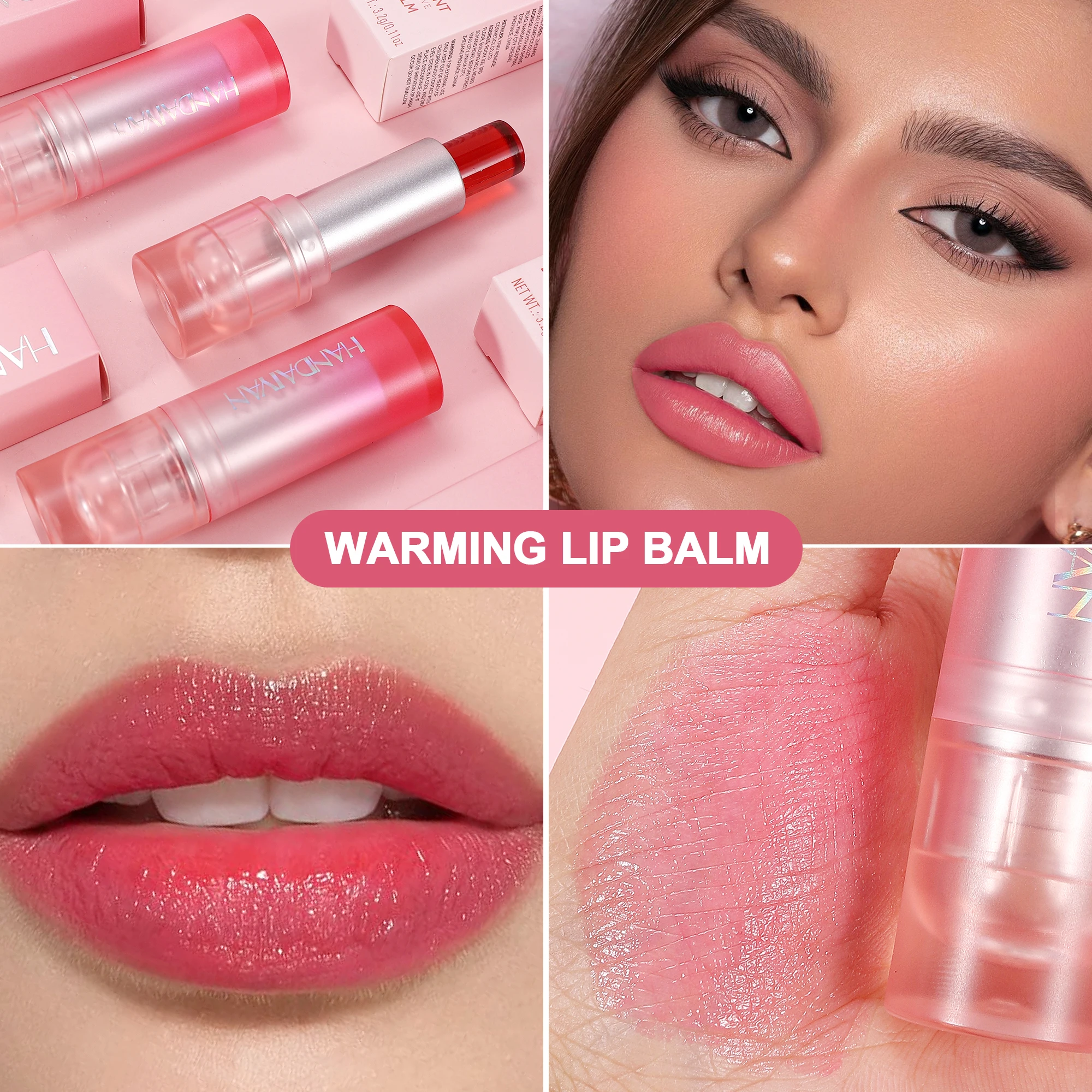 HANDAIYAN 3 Colors Moisturizing Lip Gloss Long-Lasting Tinting Moisturizing Gloss Jelly, Crystal Makeup Lipstick Set Women