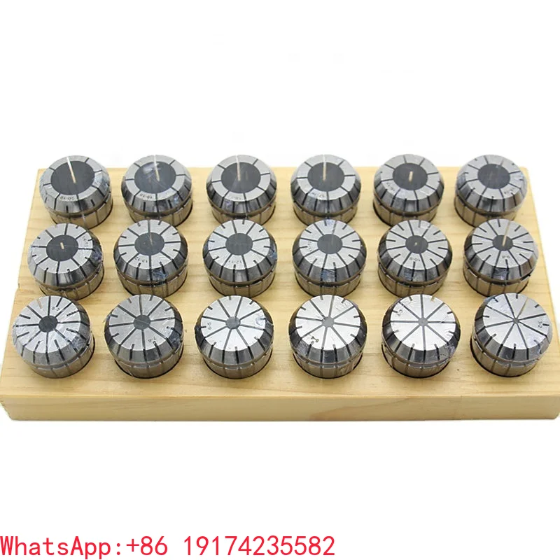 DIN6499B Clamping ER32 ER25 ER40 ER20 Collets 65Mn 0.008mm Spring ER Collets Set 18pcs with Plastic Box HRC44-48 3-20mm