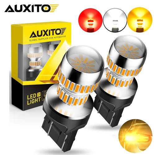 AUXITO 2 uds CANBUS 1156 BA15S 7443 luz de freno LED T20 W21/5W 7440 3157 3157 1157 bombilla freno trasero de coche luz de marcha atrás de estacionamiento