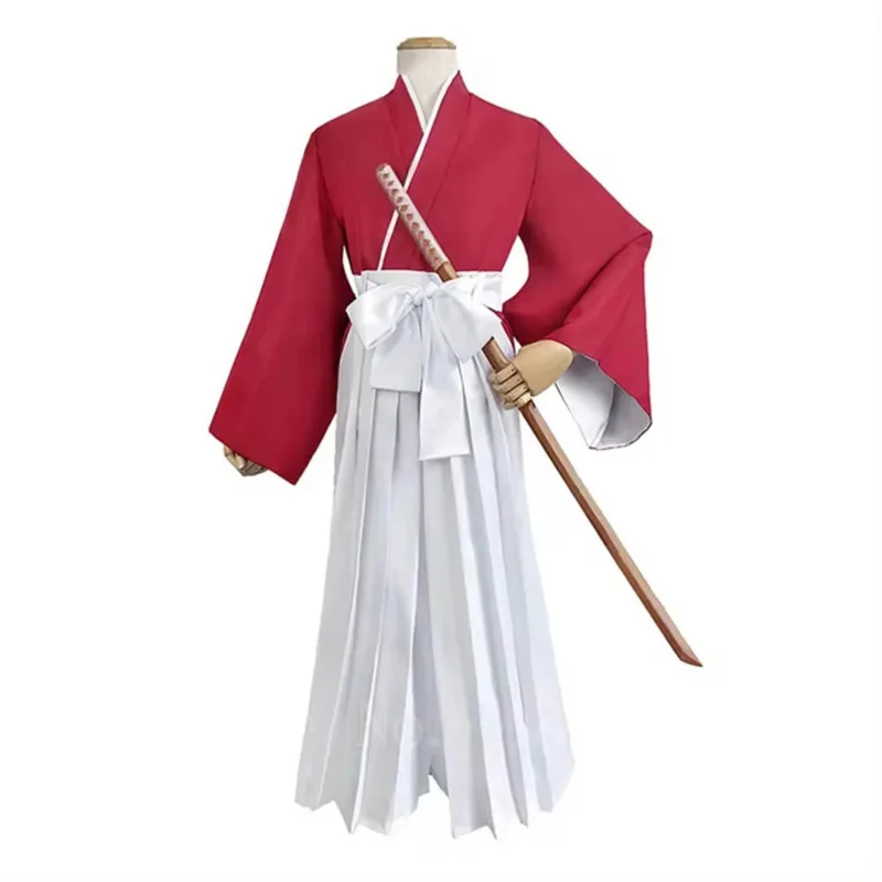 Anime Wanderer's Heart Masculino Role Playing Vermelho Tradicional Quimono Halloween Samurai Kendo Traje yj4k