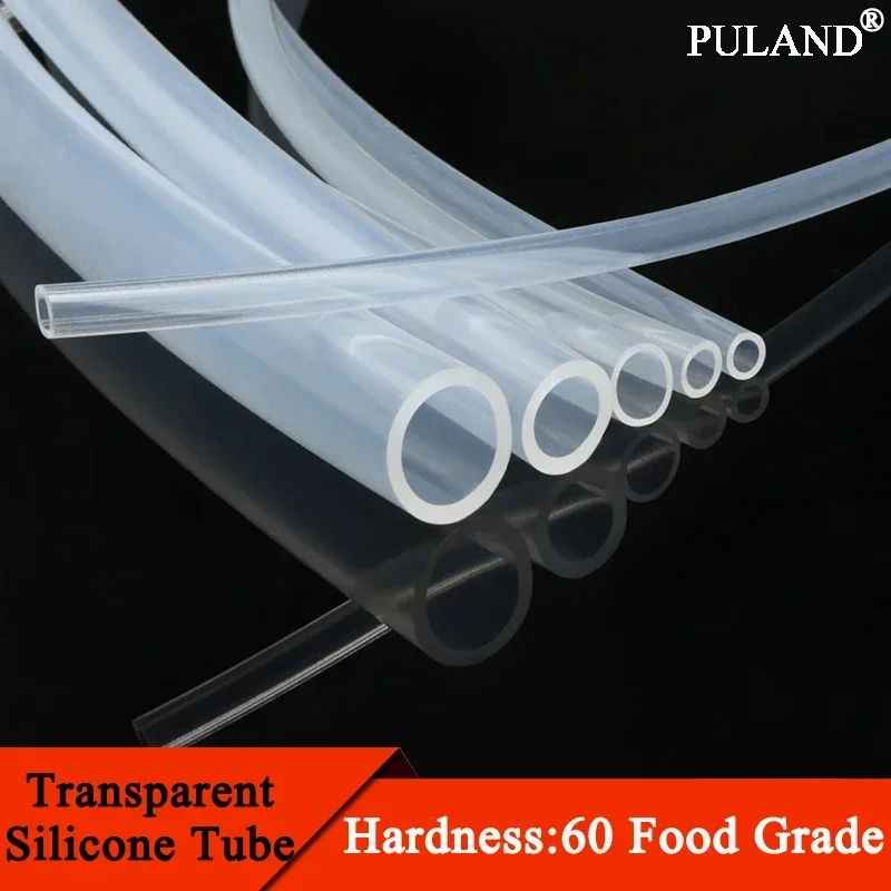 1 Meter Food Grade Clear Transparent Silicone Rubber Hose ID 0.51 2 3 4 5 6 7 8 9 10 mm O.D Flexible Nontoxic Silicone Tube