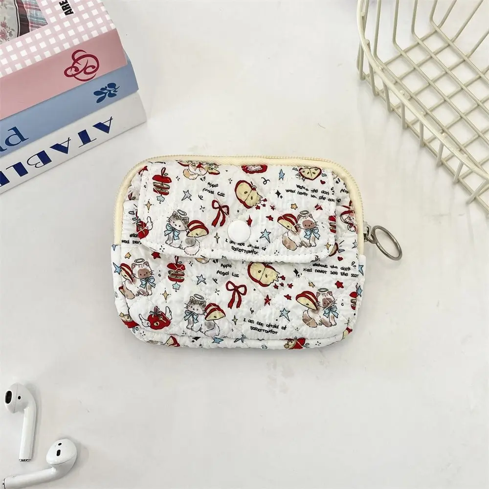 Cartoon Printing Mini Canvas Coin Purse Korean Style Multifuctional Cute Wallet Jewelry Packing Bag Card Holder