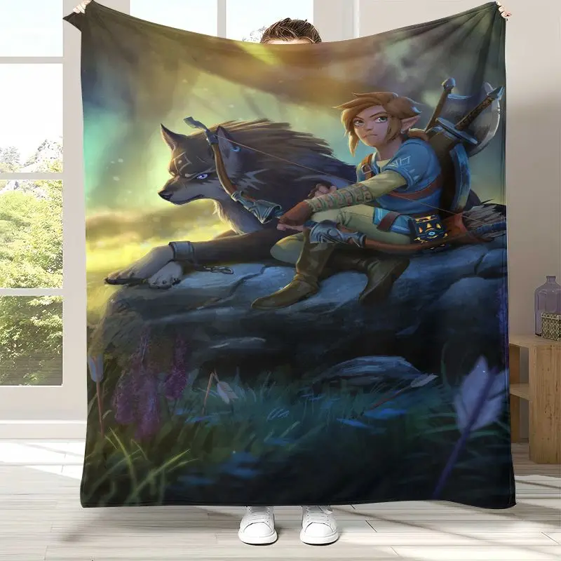 Classic Game Z-Zelda Hylian Crest Link Soft Flannel Throw Blanket,Cozy Blanket for Bed,Sofa,Living Room,Camping,Home Decor,Gift