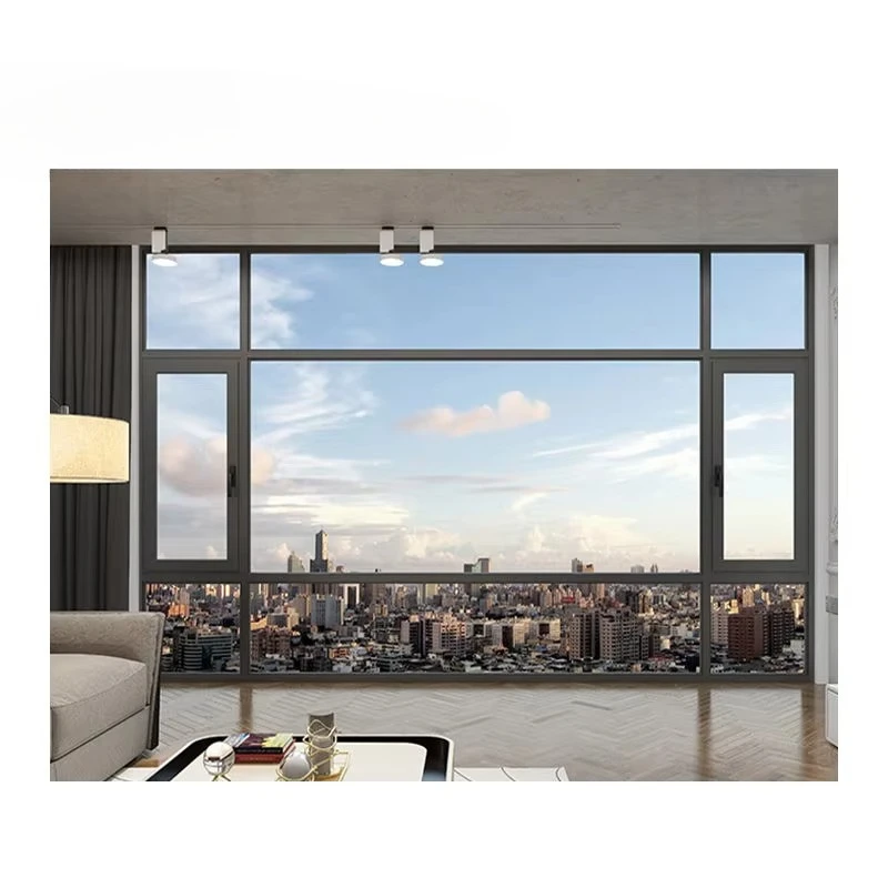 AS2047 Big View Floor to Ceiling Window Aluminum Frame Fixed Glass windows