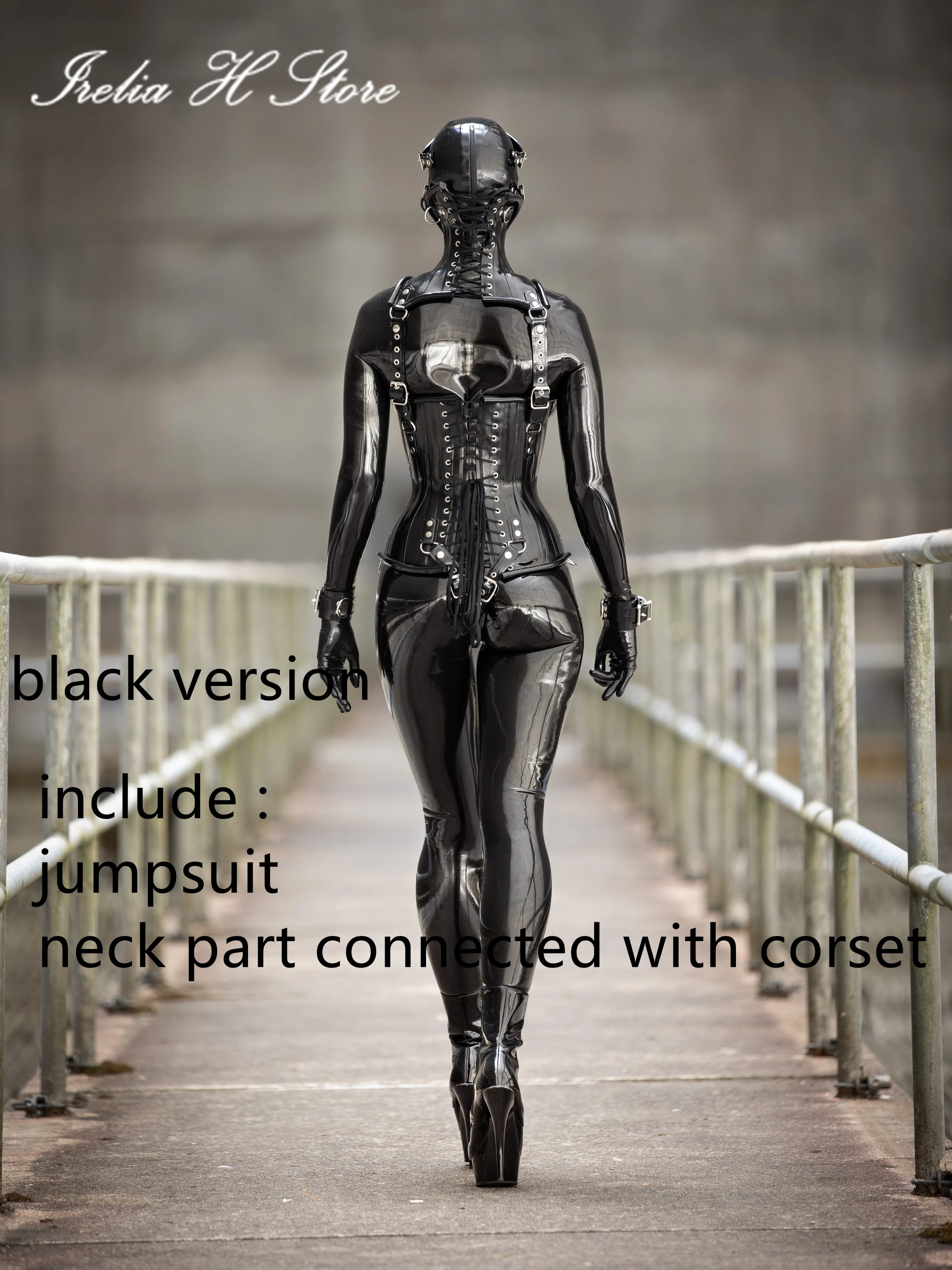 Irelia H Store Custom size Nature Latex Corset jumpsuit Customized character appeal and sexy jumpsuit tight fitting clothing