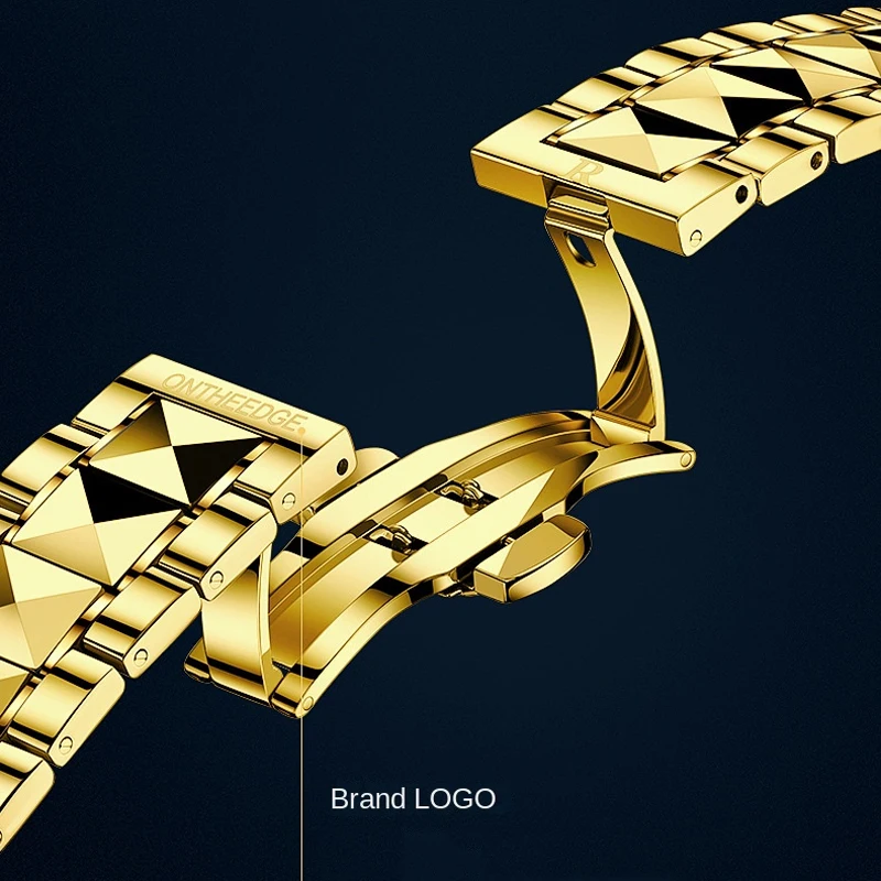 Fashion Gold Quartz Watch for Men Week Date Clock Sports Waterproof Watches Men Luminous Wrist Watch Luxury Relogio Masculino