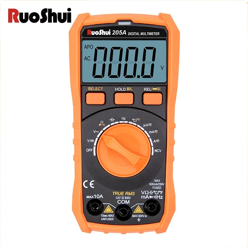 Newest Multimeter NCV 6000 Count True RMS ℃/F Auto Range Tester AC/DC Voltage Meter Flash Back Light Large LCD Screen Multimetro