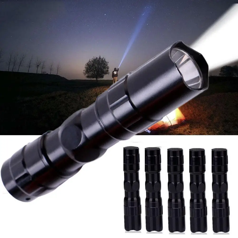 1-5PCS Portable Waterproof Mini LED Flashlights Aluminium Small Electric Torch High Power Light For Night Fishing