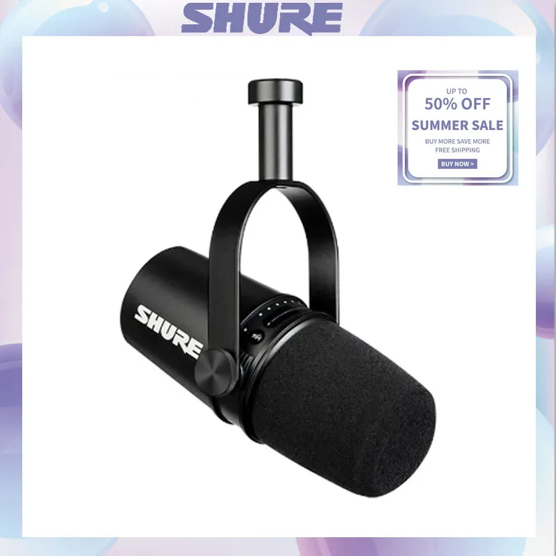 SHURE MV7 Dynamic Mike Studio Selectable Frequency Response Microphone Professional Anchoring  Built in Sound Card Dynamic Mic