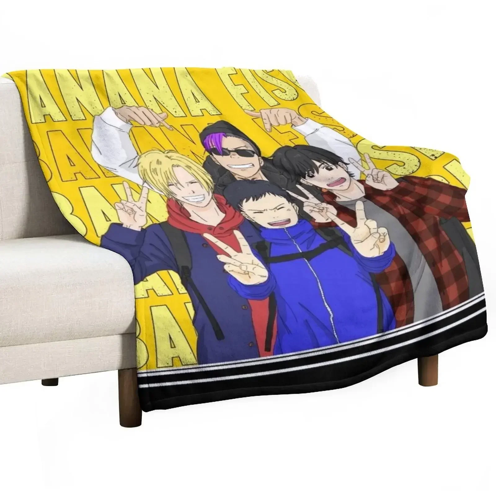 Banana Fish Gang Throw Blanket Decorative Beds Quilt Blankets