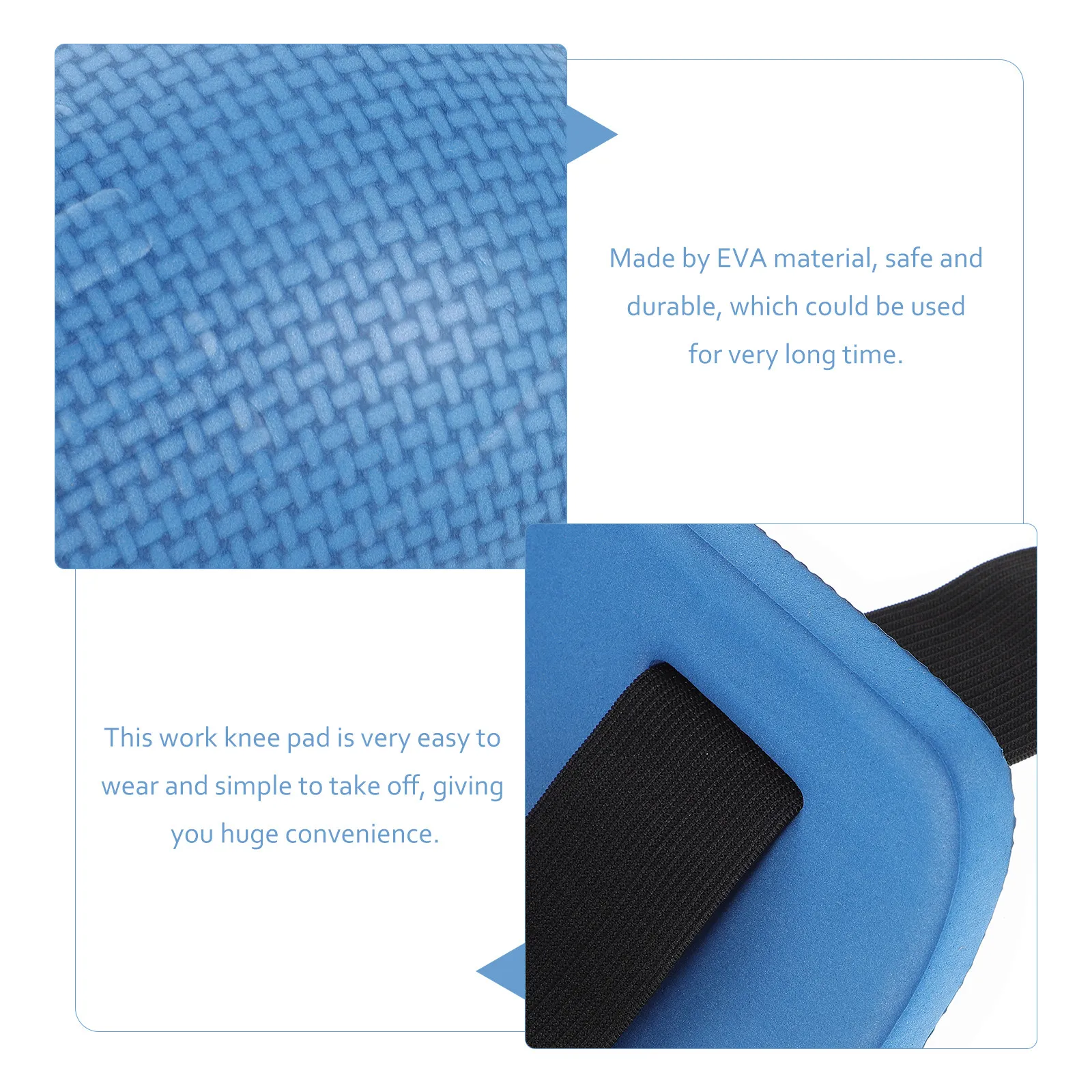 1Pair Non-Slip Knee Pads Heavy Duty Work Protection Pads for Construction Flooring Garden Strong Double Straps