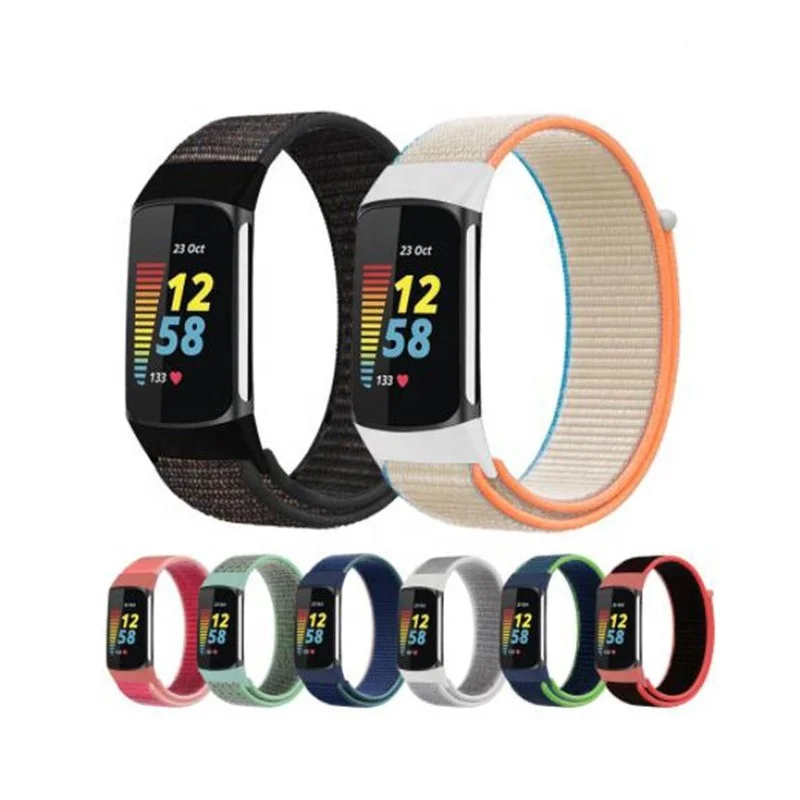 

Nylon Loop Wristband Sport Soft Breathable Adjustable For Fitbit Charge 5 Band