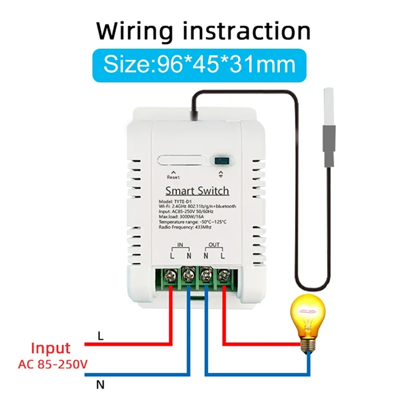 Imagem -05 - Interruptor de Temperatura Inteligente Tuya com Monitoramento do Consumo de Energia 20a 4000w Rf433 Termostato Inteligente Compatível com Alexa