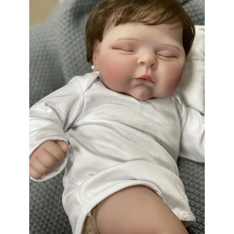 48cm realistico Siliocne Reborn Dolls pesche con piantare i capelli in cotone per dormire i capelli per i bambini