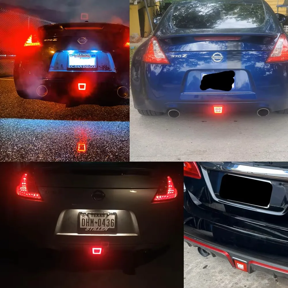 For Nissan 370Z Juke Nismo Sentra Rear Bumper LED Brake Warning Backup Light Waterproof Flashing Fog Lamp