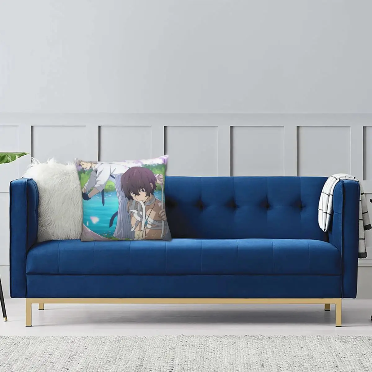 Bungou Stray Dogs Anime Japanese Dazai Osamu Square Pillowcase Pillow Cover Cushion Zip Decorative Comfort Throw Pillow for Home