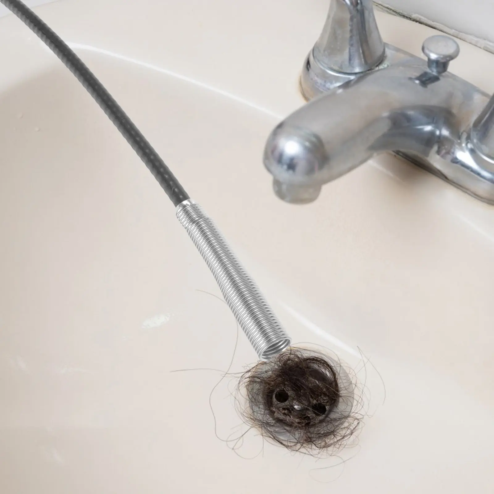 

Многоразовый инструмент для прочистки засоров в трубах, унитазах, душевых, простой в использовании, гибкий шланг с зажимом