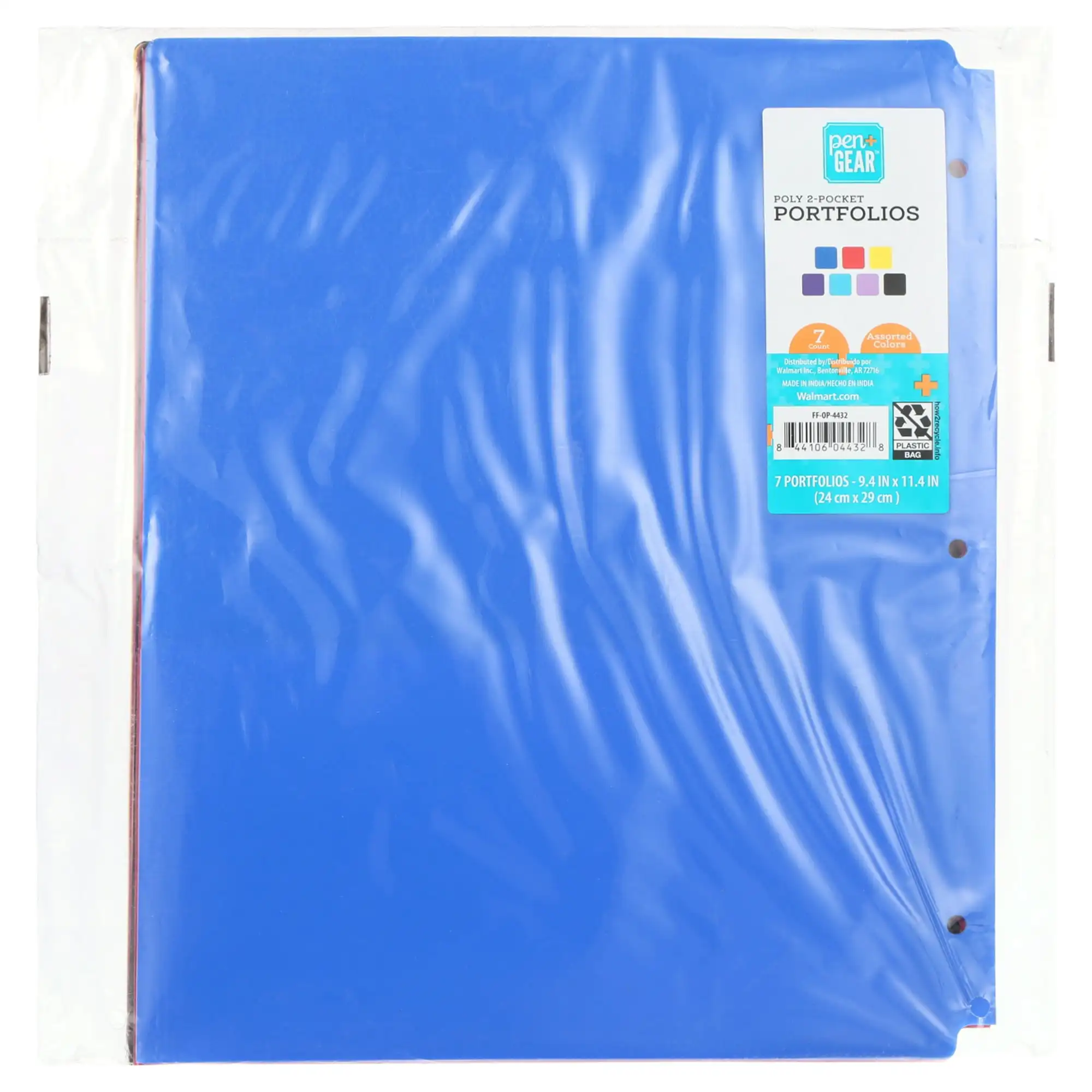 Stylo+Gear Cartera de Polietileno de 2 Bolsillos 7 Colores Surtidos