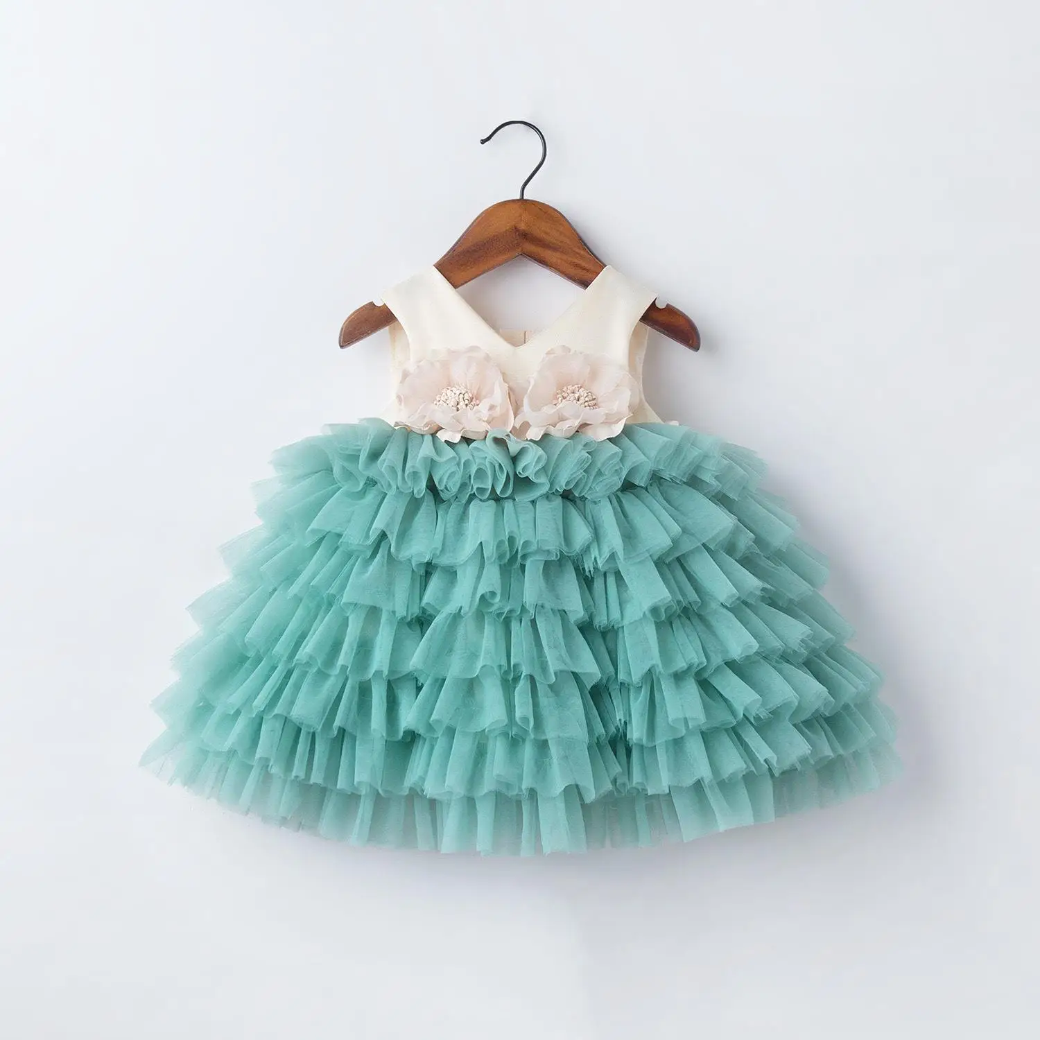 

1-8 Years Old Toddler Kid Princess Dresses for Summer Girl Vest Layers Ruffles Prom Dress Children Wedding Party Bridesmaid Gown