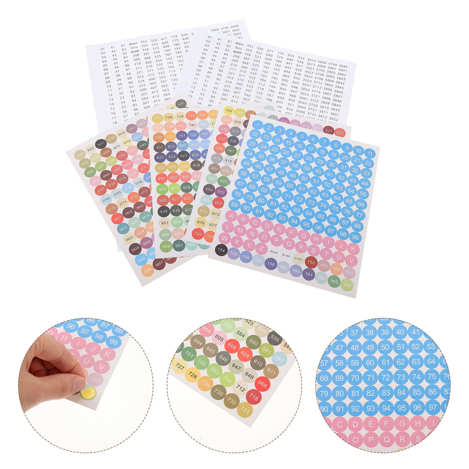 3 Sheets Diamond Sticker Number Marking Stickers Self-adhesive Decals Storage Jar Labels Small Paper Note