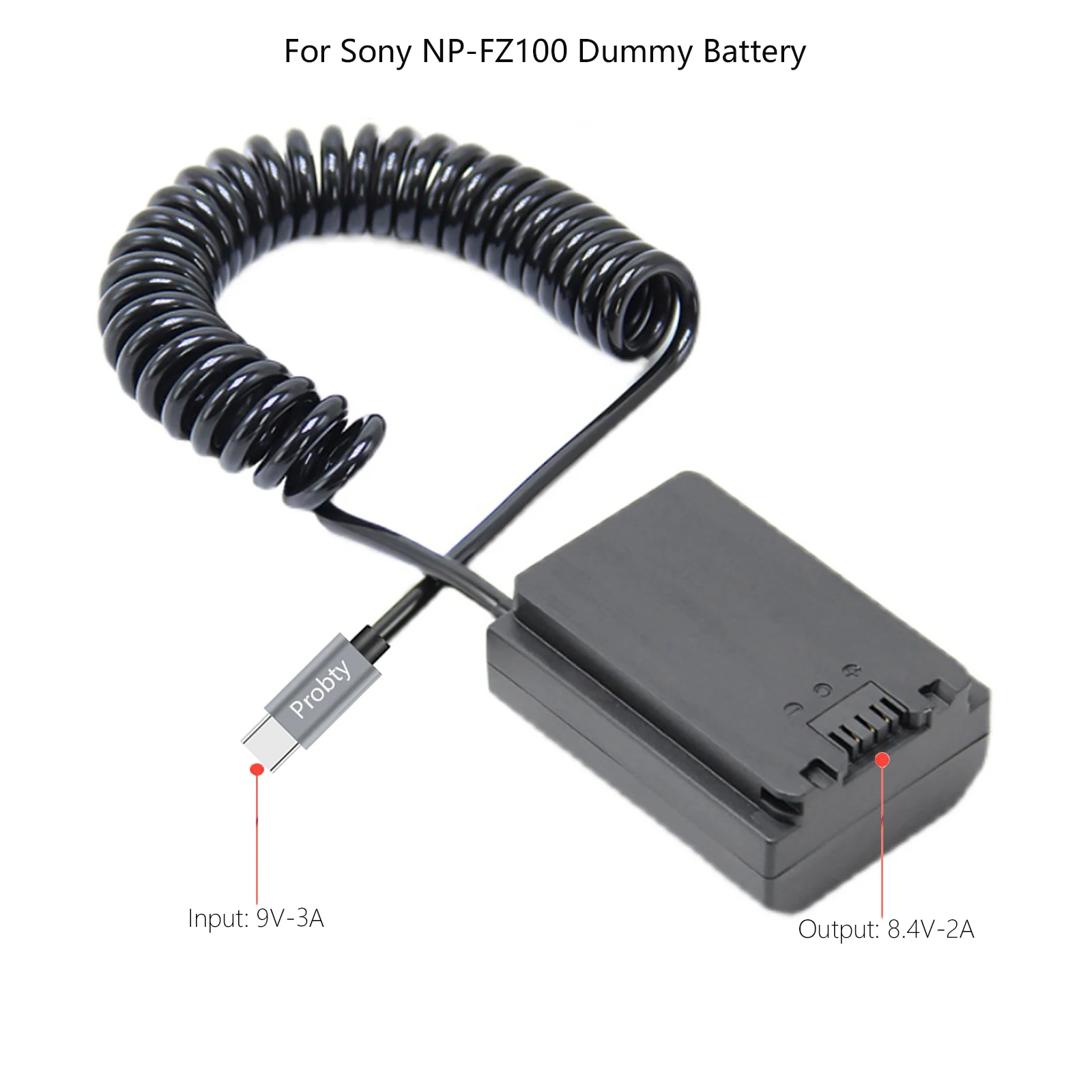 PD USB-C NPFZ100 NP-FZ100 Dummy Battery DC Power AC Adapter for Sony ILME-FX3 A6600 A7M3 A7M3K A7RM3 A7RM4 A9 A9M2 A7M3 Camera