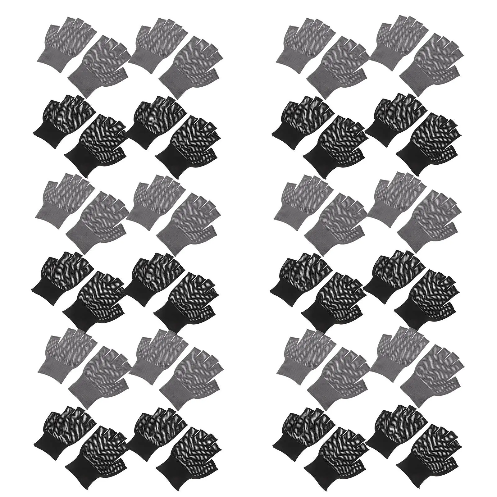 

24Pairs Fingerless Work Gloves Non-Slip Antislip Grip Breathable Half Finger Gloves for Crafts Gardening Mechanics DIY Outdoor