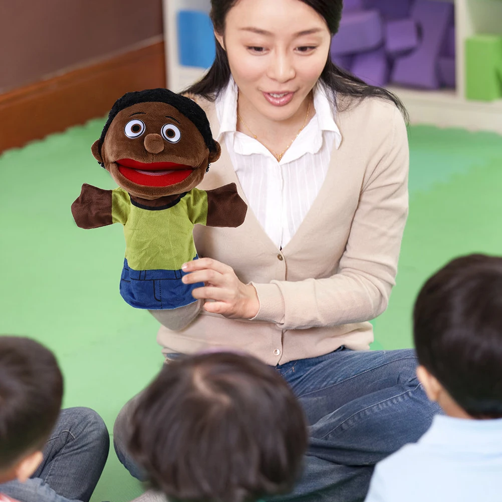 Marioneta de mano para miembro de la familia, 2 uds., suave, cómoda, para contar historias, juego de mano, marionetas educativas imaginativas para miembros